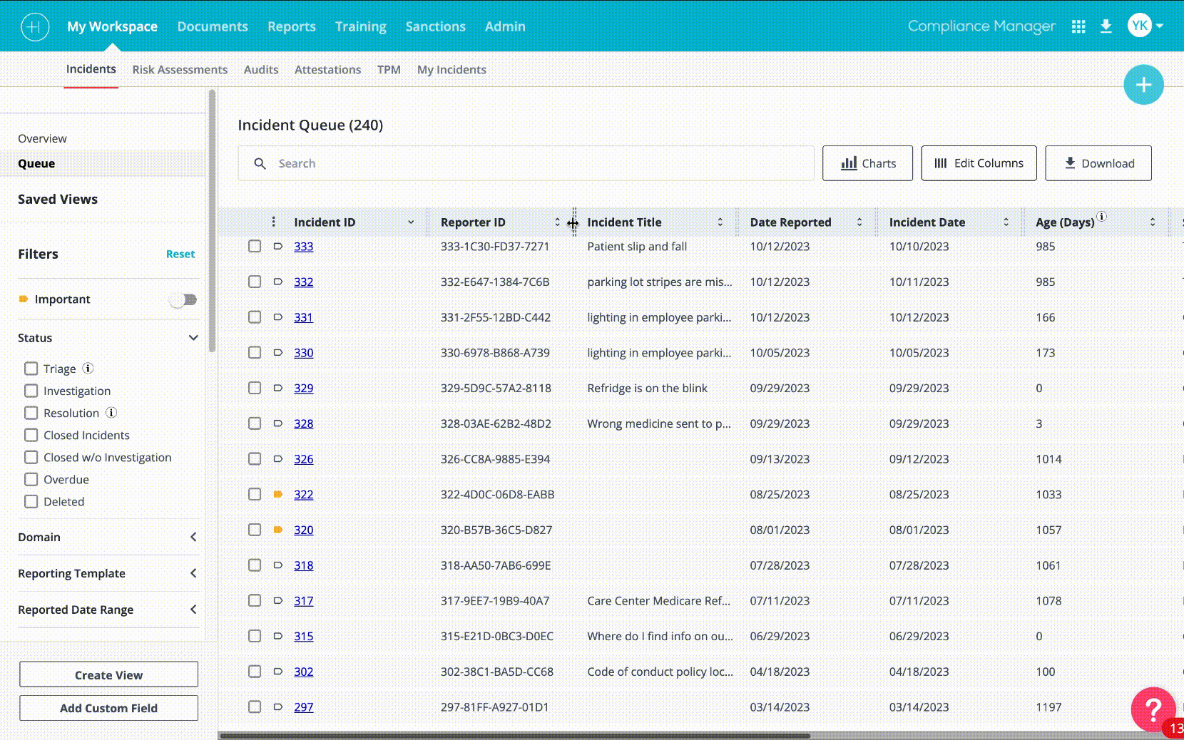 Column resize — drag to adjust column widths in real time