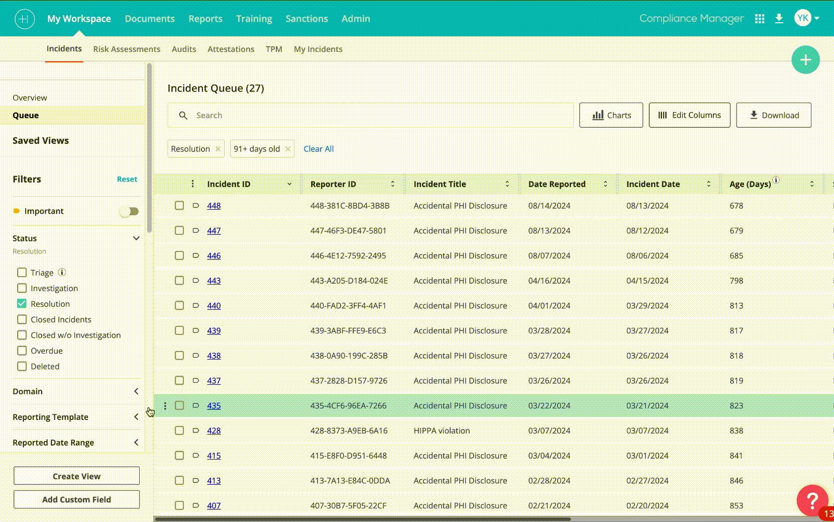 Saved filter presets flow — filters are named, saved, and surfaced as persistent tabs